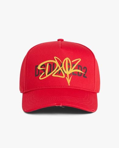  DSQUARED2 - Nón bóng chày nam họa tiết thêu chữ 