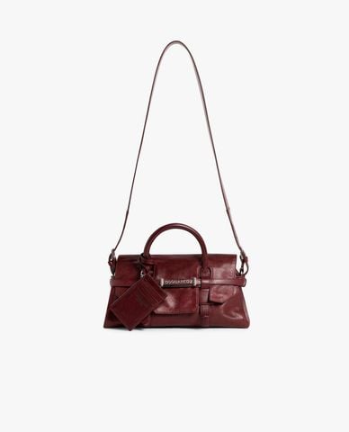  DSQUARED2 - Túi xách nữ hình thang nắp gập Twin 