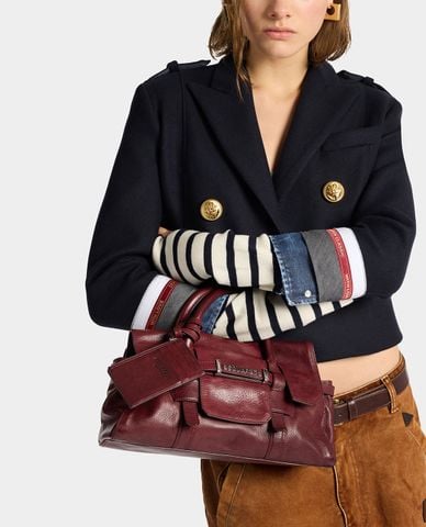  DSQUARED2 - Túi xách nữ hình thang nắp gập Twin 