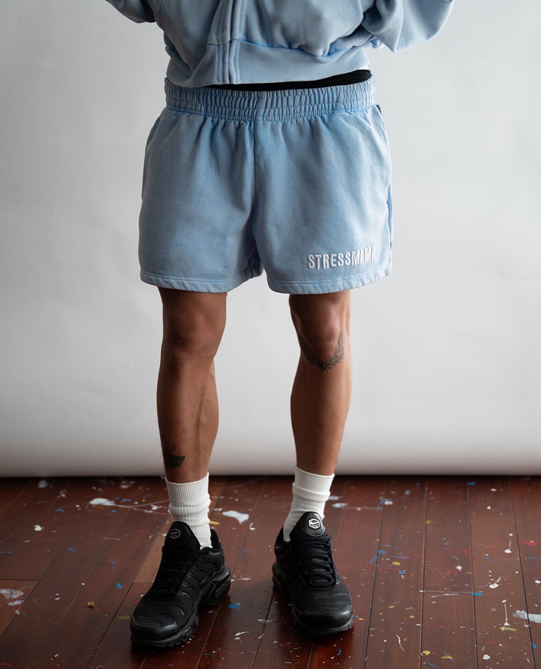 STRESSMAMA - Quần short unisex ống rộng SSMA Washed