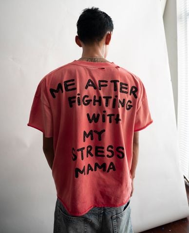  STRESSMAMA - Áo thun unisex cổ tròn tay ngắn SSMA Bloody 