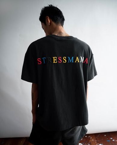  STRESSMAMA - Áo thun unisex cổ tròn tay ngắn Rainbow 