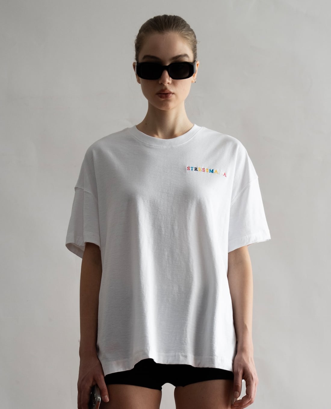 STRESSMAMA - Áo thun unisex cổ tròn tay ngắn Rainbow