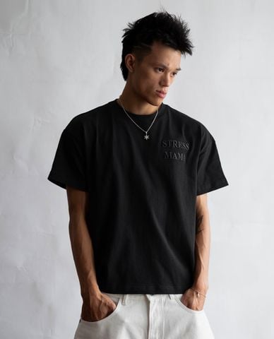 STRESSMAMA - Áo thun unisex tay ngắn thêu logo 