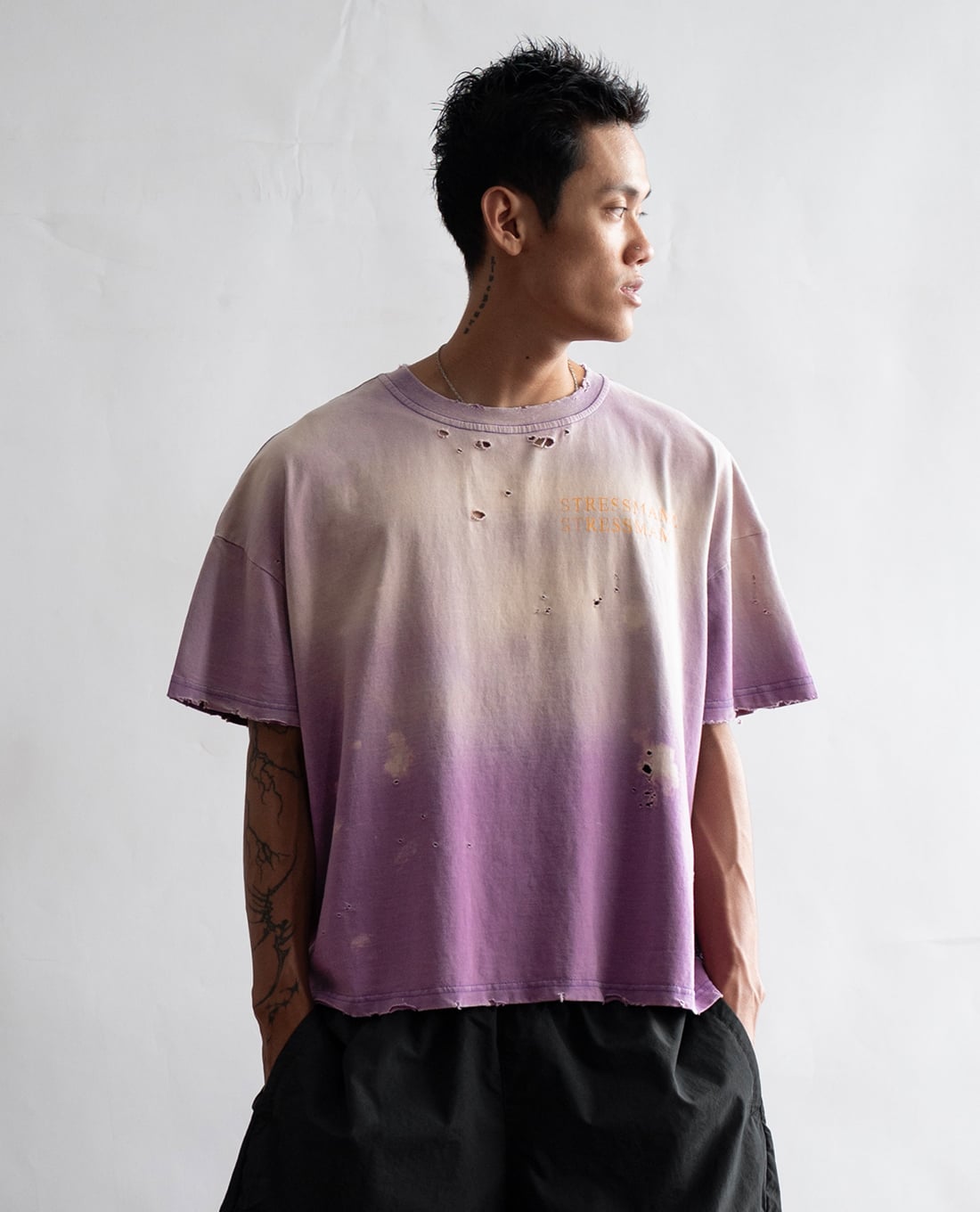 STRESSMAMA - Áo thun unisex tay ngắn Rust Distress