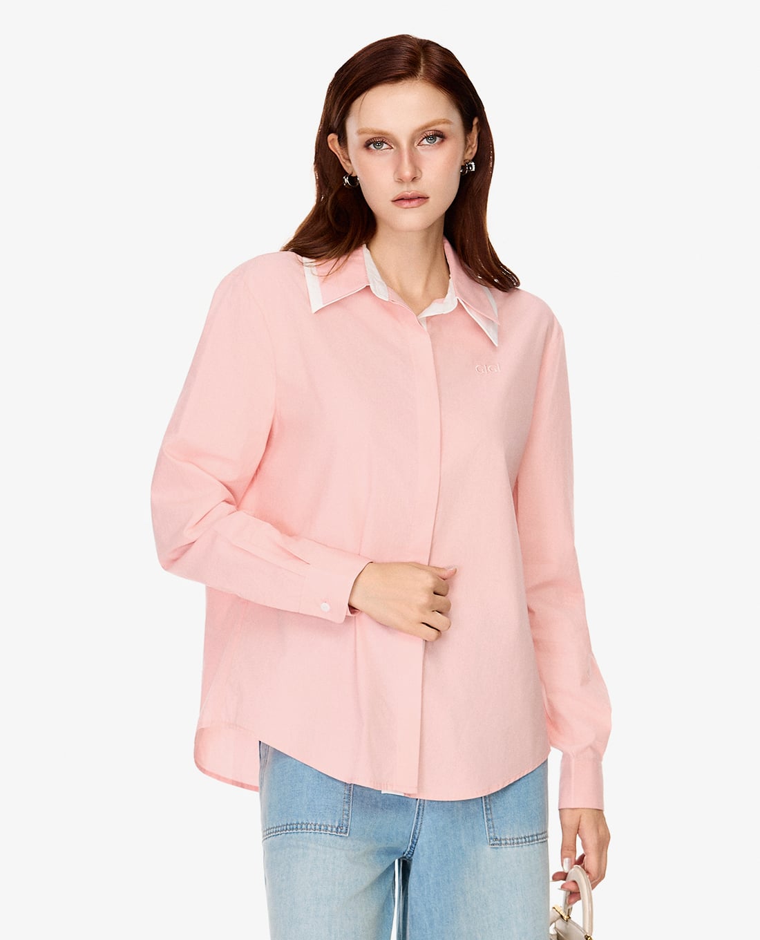 GIGI - Áo sơ mi nữ cổ bẻ tay dài phom suông