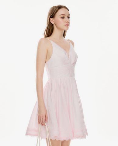  GIGI - Đầm hai dây mini dáng xòe phối ren 