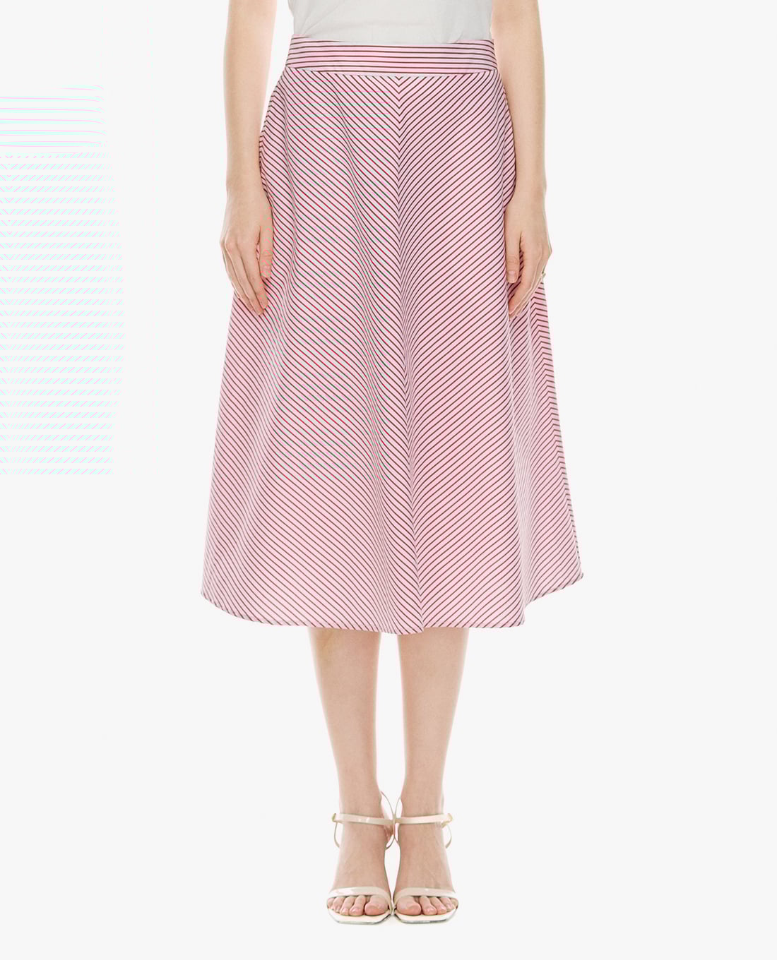 GIGI - Chân váy phom suông midi kẻ sọc