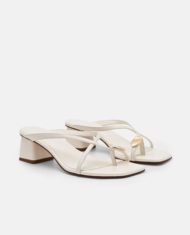  PEDRO - Giày mules cao gót nữ mũi vuông xỏ ngón 