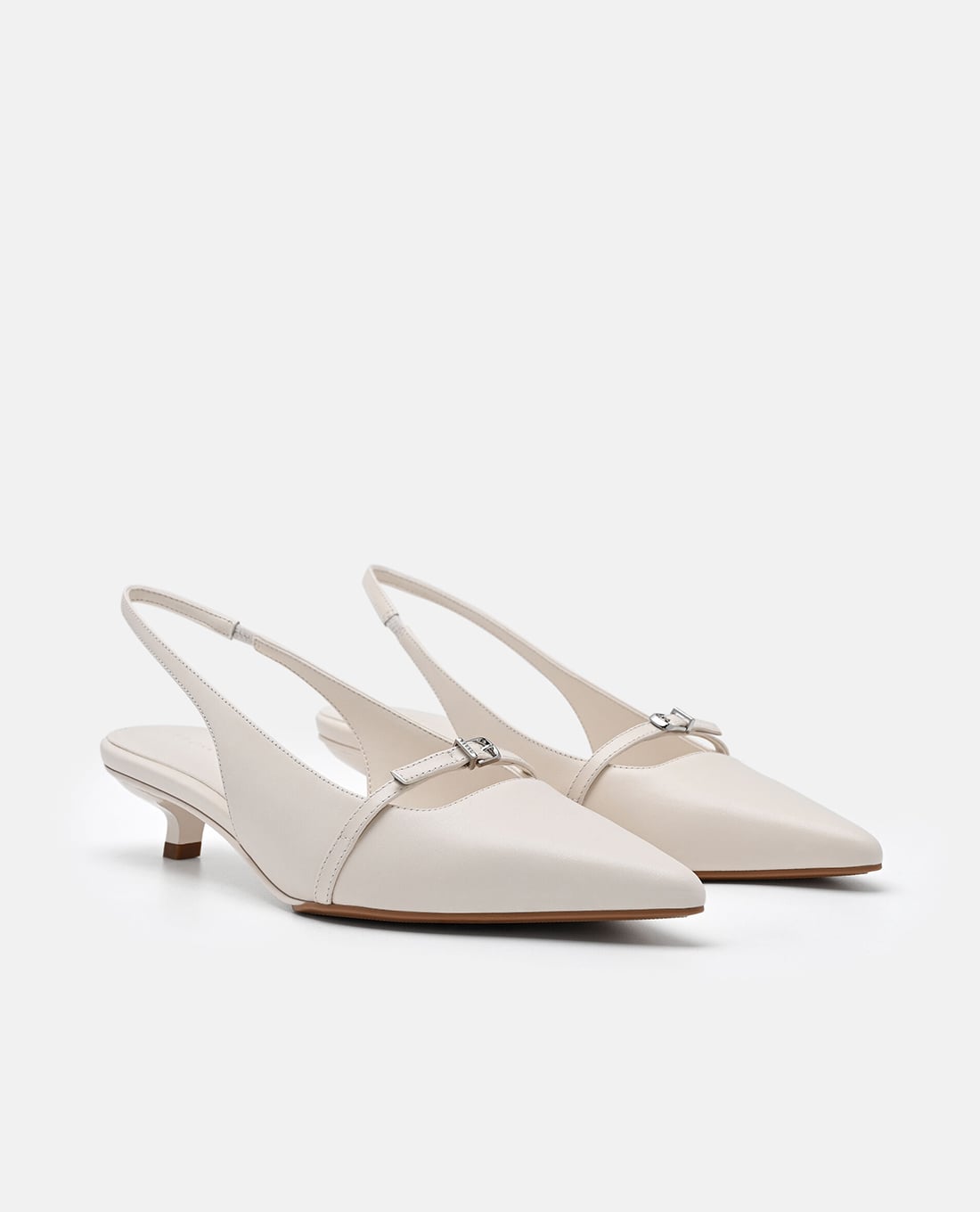 PEDRO Giày sandals cao gót nữ mũi nhọn Maggie - giày cao gót màu trắng tại Maison Online