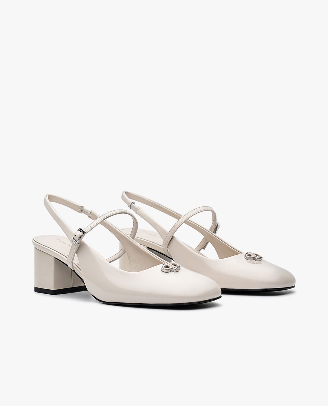 PEDRO Giày sandals cao gót nữ Studio Patent Leather - giày cao gót màu trắng tại Maison Online