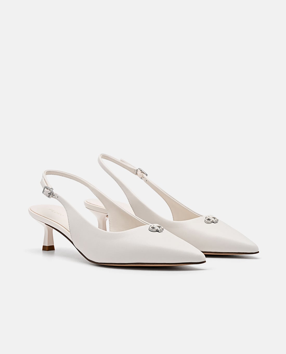 PEDRO giày sandals cao gót nữ Icon Leather màu chalk