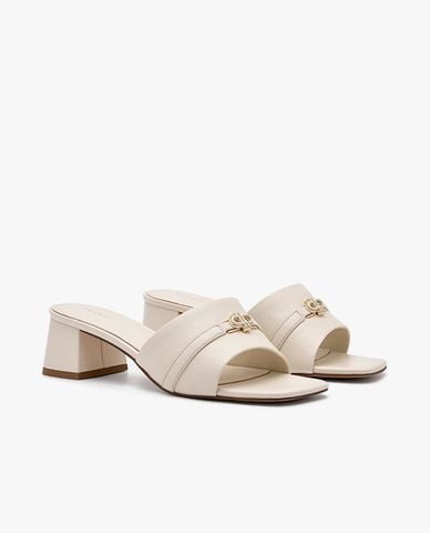  PEDRO - Giày mules cao gót nữ mũi vuông Icon Leather 