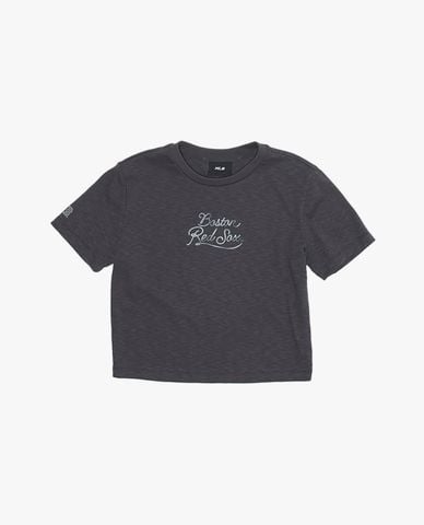  MLB - Áo croptop nữ cổ tròn tay ngắn 