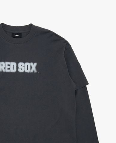  MLB - Áo thun unisex cổ tròn tay dài in logo 