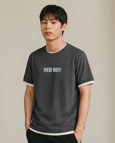  MLB - Áo thun unisex cổ tròn tay ngắn Varsity 