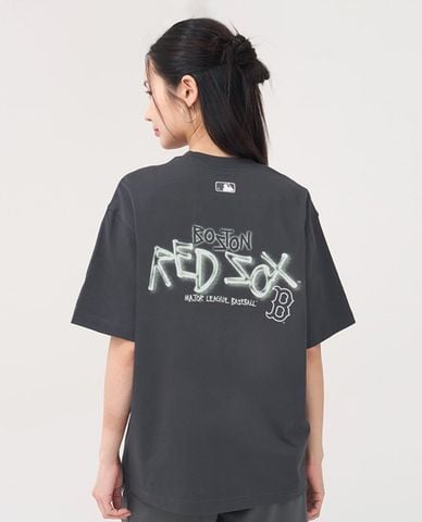  MLB - Áo thun unisex cổ tròn tay ngắn Basic Street Logo 