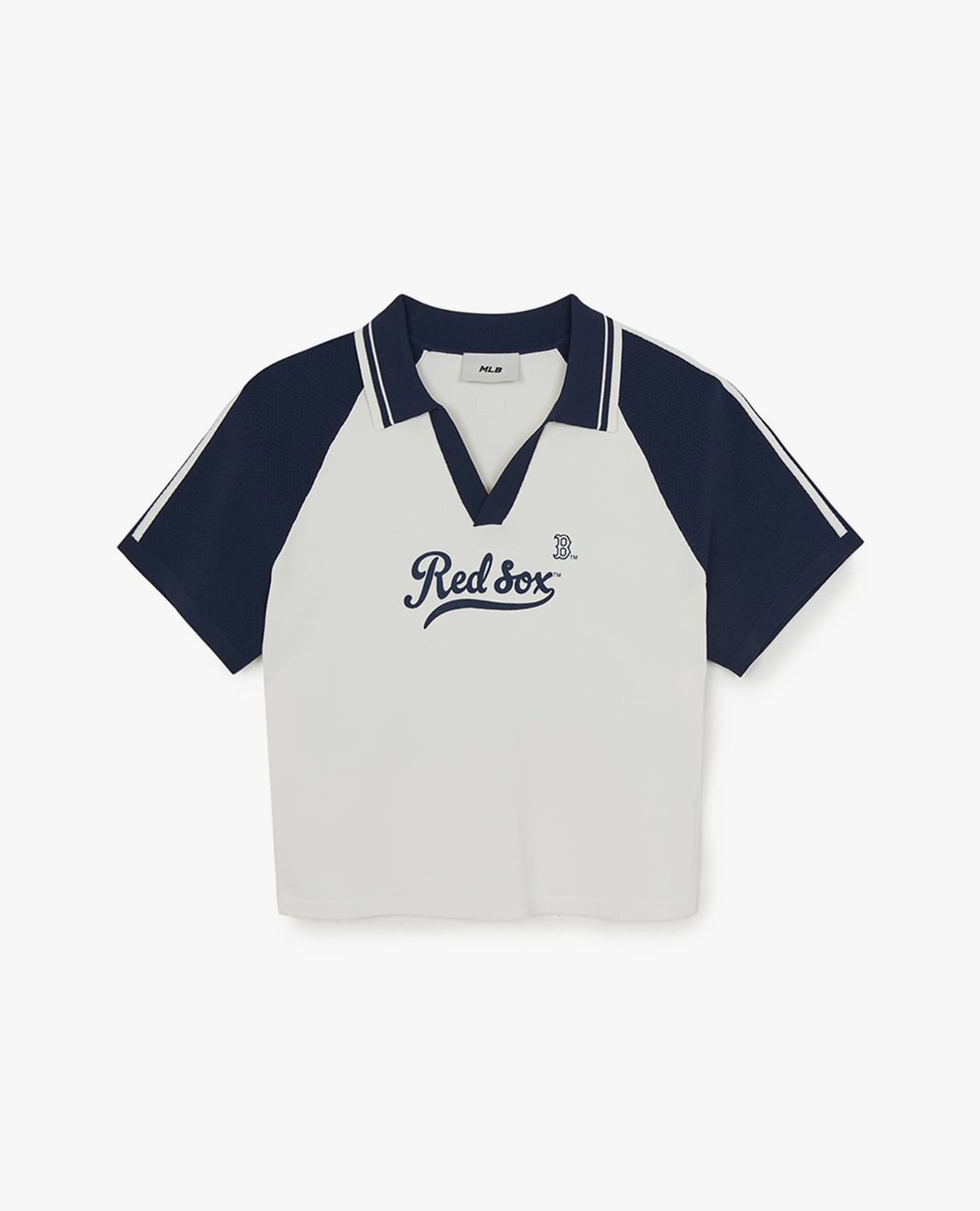 MLB - Áo croptop nữ cổ bẻ tay ngắn Varsity