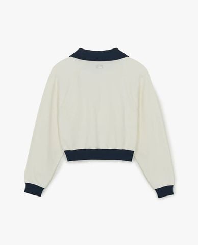  MLB - Áo sweatshirt nữ cổ bẻ tay dài Varsity Sportive 