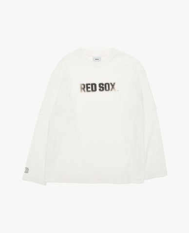  MLB - Áo thun unisex cổ tròn tay dài in logo 