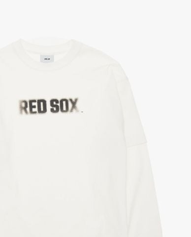  MLB - Áo thun unisex cổ tròn tay dài in logo 