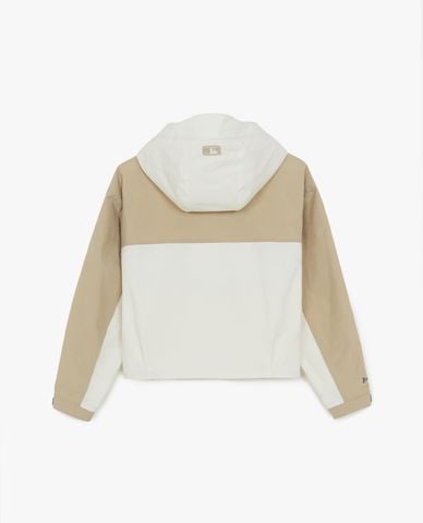  MLB - Áo khoác gió nữ phối mũ Gorpcore 