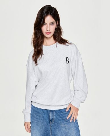  MLB - Áo sweatshirt unisex cổ tròn Basic Street Back Graphic 