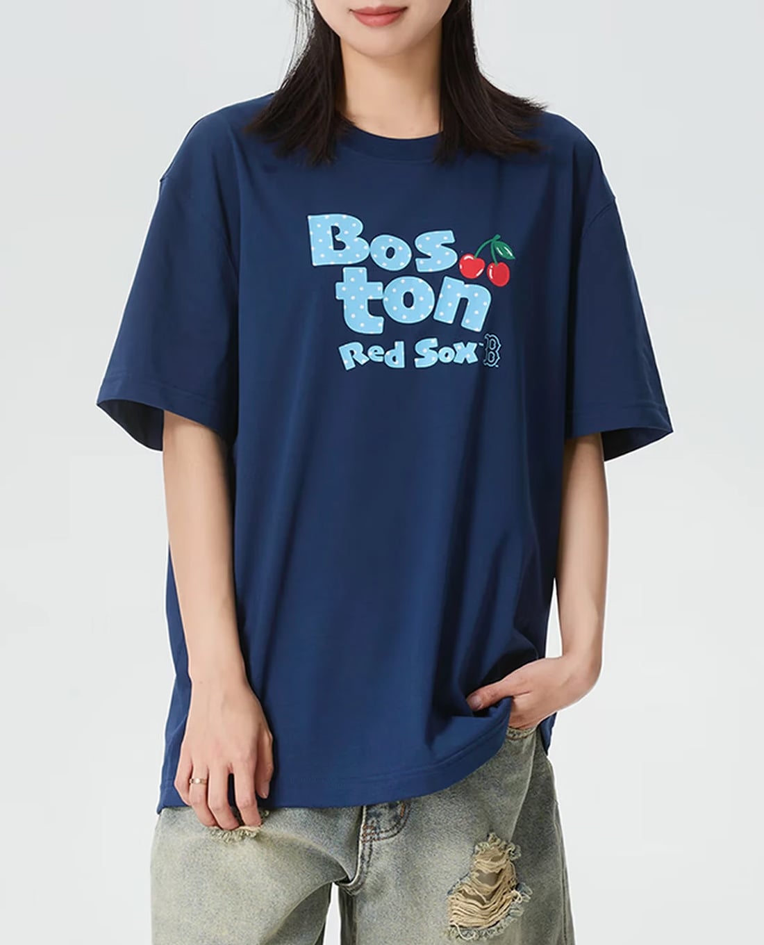 MLB - Áo thun unisex cổ tròn tay ngắn trẻ trung