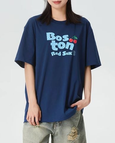  MLB - Áo thun unisex cổ tròn tay ngắn trẻ trung 