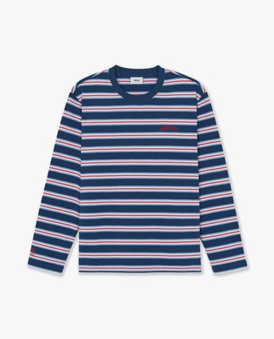  MLB - Áo thun unisex cổ tròn tay dài Stripe 