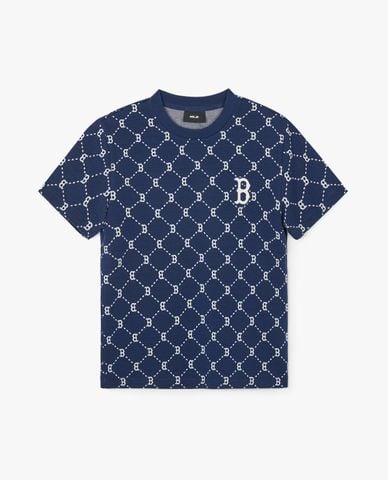 MLB - Áo thun unisex cổ tròn tay ngắn Diamond Monogram Jacquard 