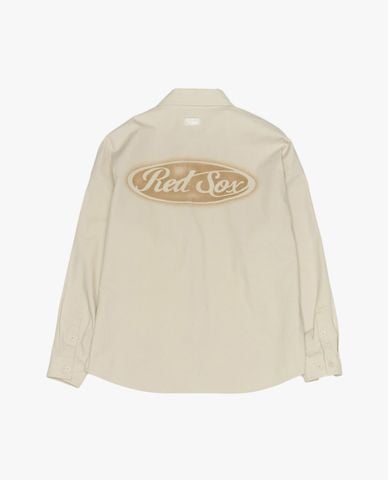  MLB - Áo khoác sơ mi unisex cổ bẻ tay dài phối logo 