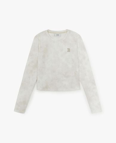  MLB - Áo croptop nữ cổ tròn tay dài Monogram Tie Dye 