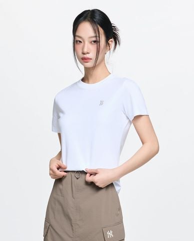  MLB - Áo thun nữ cổ tròn tay ngắn Basic 