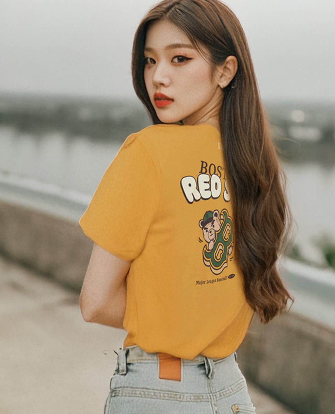 MLB - Áo thun unisex cổ tròn tay ngắn Mega Bear