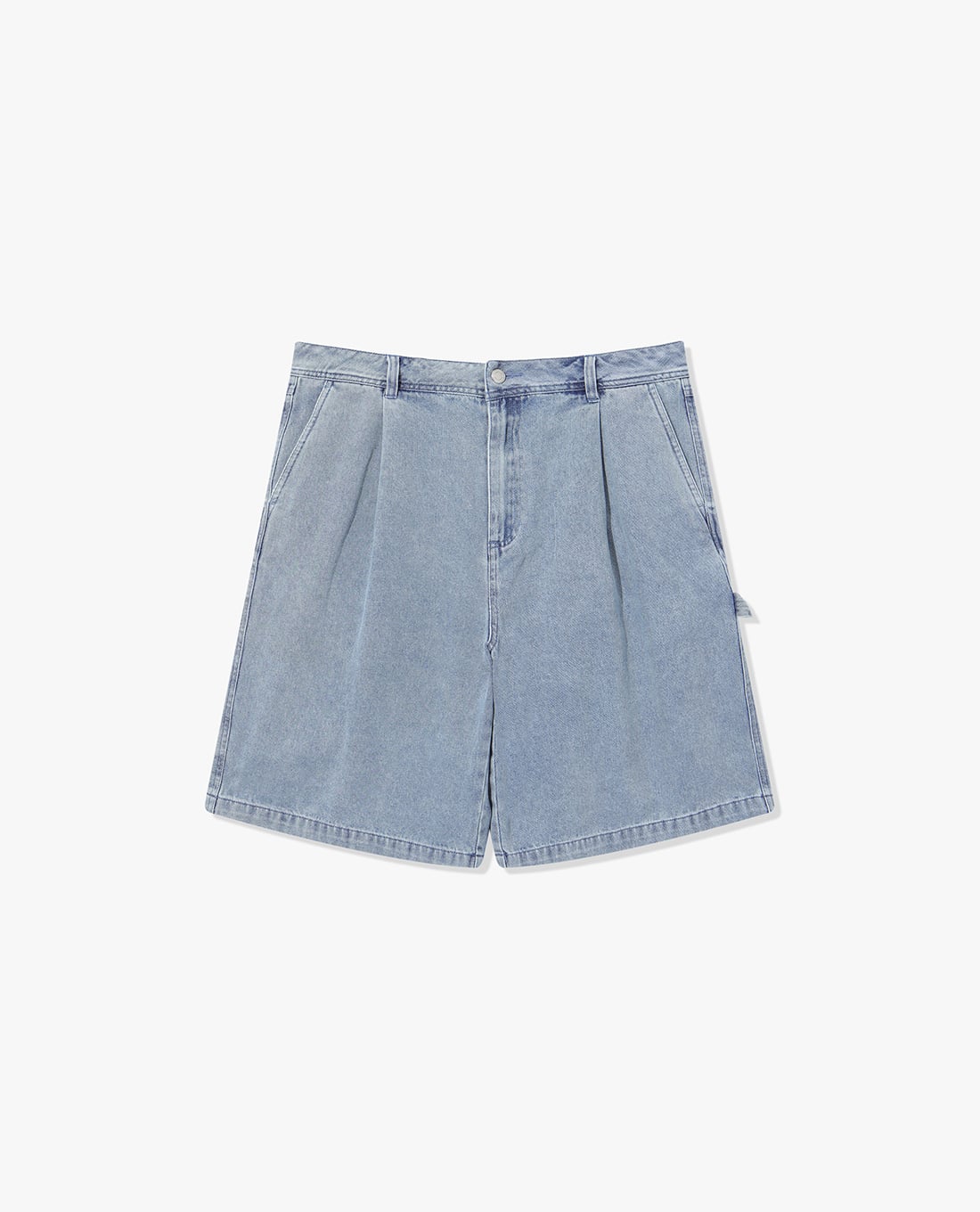 FILA - Quần short jeans unisex wash bạc