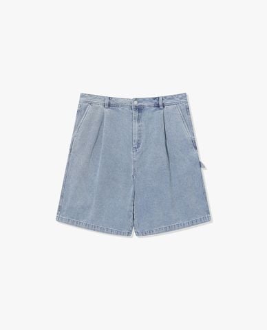  FILA - Quần short jeans unisex wash bạc 