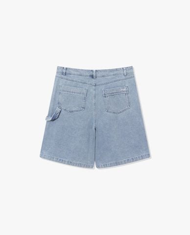  FILA - Quần short jeans unisex wash bạc 