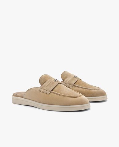  PEDRO - Giày mules nữ đế bệt mũi tròn Suede 