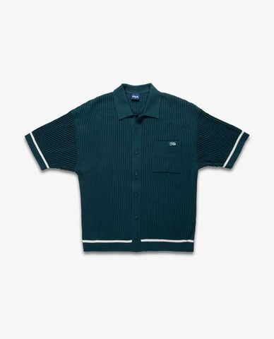  FILA - Áo sơ mi unisex dệt kim tay ngắn Origin 