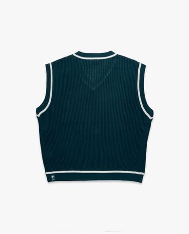  FILA - Áo khoác gilet unisex dệt kim cổ V Origin 