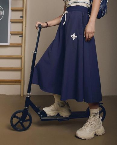  PALLADIUM - Chân váy chữ A midi lưng thun 