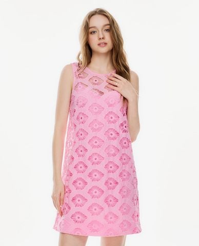  GIGI - Đầm sát nách mini cổ tròn ren hoa 
