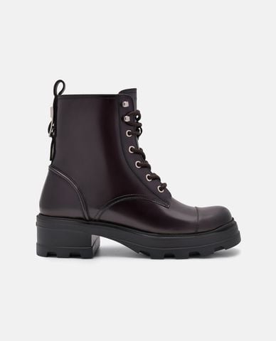  PEDRO - Giày boots nữ cổ cao mũi tròn Icon Leather 