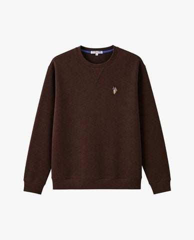  USPA - Áo sweatshirt nam cổ tròn tay dài thêu logo 