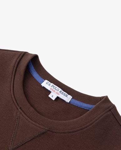  USPA - Áo sweatshirt nam cổ tròn tay dài thêu logo 