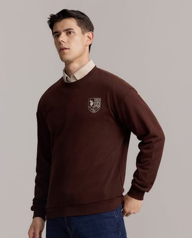  USPA - Áo sweatshirt nam tay dài thêu logo 