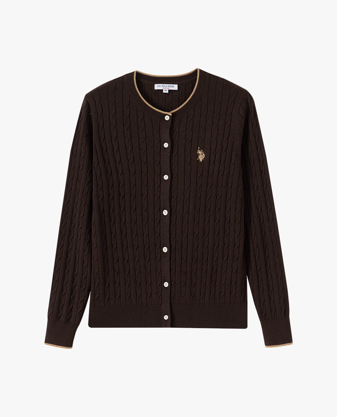 USPA - Áo khoác cardigan nữ tay dài phối viền