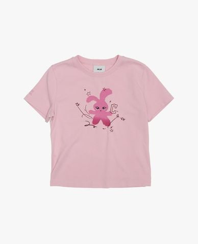  MLB - Áo croptop nữ cổ tròn tay ngắn in họa tiết 