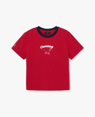  MLB - Áo croptop nữ cổ tròn tay ngắn Summer Fruits 